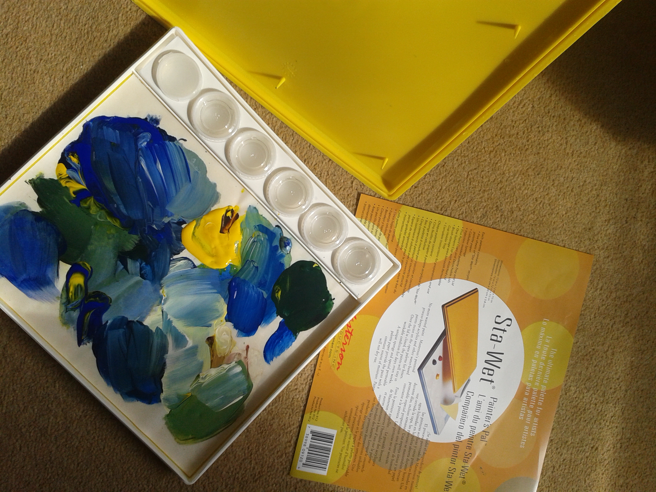 Using special Sta-Wet palettes with acrylic paints…